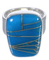 Well-Built Turquoise Inlay Silver Ring Size 7-1/4 EX40352